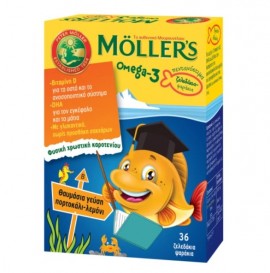 Mollers Omega-3 Ζελεδάκια Ψαράκια με Γεύση Πορτοκάλι / Λεμόνι 36 τμχ