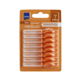 Intermed Ergonomic Mini Μεσοδόντια Βουρτσάκια με Λαβή Size 1 - 0.45mm Πορτοκαλί, 8τεμ