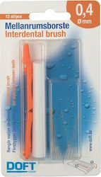 Doft Interdentals Μεσοδόντια Βουρτσάκια 0.4mm  πορτοκαλί 12 τμχ