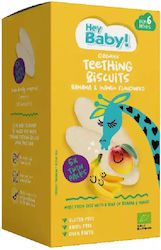 Hey Baby! Organic Teething Biscuits Banana & Mango Flavoured 6+ m Βιολογικές Ρυζογκοφρέτες με Γεύση Μπανάνα & Μάνγκο, 21gr