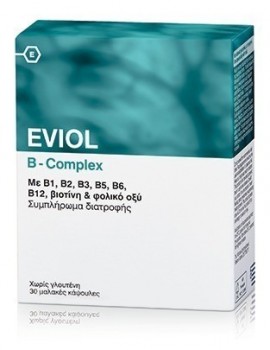 Eviol B-Complex με Β1,Β2,Β3,Β5,Β6,Β12 και φολικο οξυ  60 καψουλες