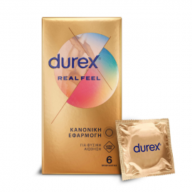 Durex Real Feel Προφυλακτικά χωρίς Λάτεξ, 6 τμχ