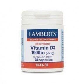Lamberts Vitamin D-3 1000iu Συμπλήρωμα Διατροφής Για Την Υγεία Των Οστών Και Των Δοντιών, 30 Κάψουλες