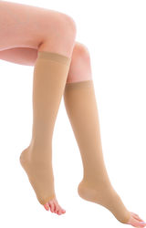 ADCO Κάλτσες Κάτω Γόνατος Διαβαθμισμένης Συμπίεσης με Ανοικτά Δάκτυλα Κλάση 2 Μπεζ SKU 07265