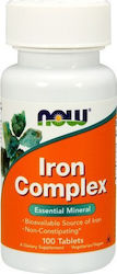 NOW Iron Complex Vegetarian Σιδηρος Συμπληρωμα διατροφης 100 Tablets