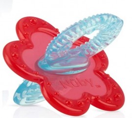Nuby Silicone Chewbies 0+m Πολυκρίκος Μασητικό οδοντοφυΐας 3D σχήμα λουλούδι ,1 τμχ κοκκινο  SKU6826