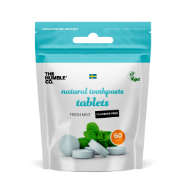 The Humble Co. Natural Toothpaste Tabs Without Fluoride Fresh Mint Οδοντοκρεμα σε μορφη τσιχλας με γευση μεντας 60 tabs