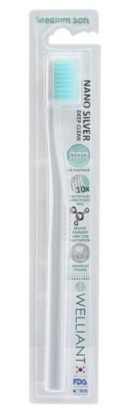 Welliant Οδοντόβουρτσα Medium Soft Α-3 Nano Silver Deep Clean, Γκρι ανοιχτο 1 τμχ