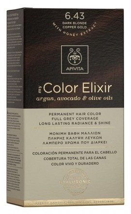 APIVITA My Color Elixir N 6.43 Βαφη μαλλιων Ξανθό Σκούρο Χάλκινο Μελί, 125ml