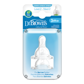 Dρr Browns Θηλή από διάφανη σιλικόνη για μπουκάλι Options+ με στενό λαιμό.3+m ,2 τμχ SKU 322