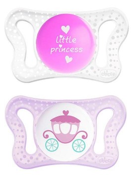 CHICCO Physio Micro Little Princess Πιπίλα Σιλικόνης 0-2m+ 2τμχ ροζ SKU7463778