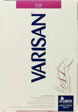 VARISAN Top Normal Κάλτσες Ριζομηριου  Διαβαθμισμένης Συμπίεσης με Ανοικτά Δάκτυλα 18-21 mmHg N1 Μαυρο SCU CCL1