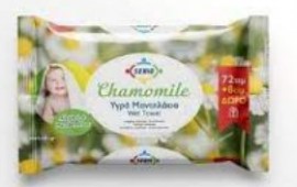 Senio Chamomile υγρα μαντηλακια 72+8 τμχ