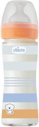 CHICCO Well Being  Γυάλινο Μπιμπερό Κατά των Κολικών με Θηλή Σιλικόνης 0+m Κοραλι 240ml