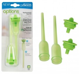 Dr Browns Narrow Replacement Vent Kit Βάση βαλβίδας και σωλήνας ροής για Μπιμπερό 250ml με στενό λαιμό 2 τμχ SKU SR 203