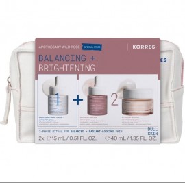 Korres Promo Pack με Smart Yoghurt Super Serum με Προβιοτικά, 15ml, Apothecary Wild Rose Ορός Προσώπου για Λάμψη, 15ml, Κρέμα-Gel Ημέρας για Κανονικές & Μεικτές Επιδερμίδες, 40ml & Δώρο Νεσεσέρ, 1τεμ, 1σετ
