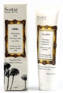 Sostar Γαλάκτωμα καθαρισμού προσώπου και ματιών με γάλα γαιδούρας 150ml