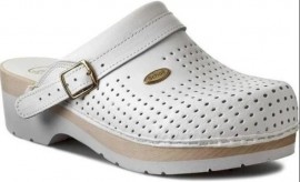 SCHOLL SUPER COMFORT Unisex, Ανατομικό Δερμάτινο Σαμπό, Χρώμα Λευκό SKU F 201761065