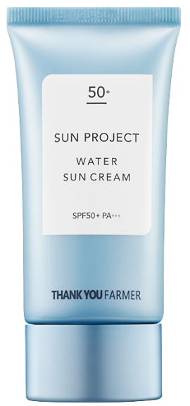 THANK YOU FARMER  Sun Project Water Sun Cream SPF50+ PA+++ Ενυδατική Αντηλιακή Κρέμα Προσώπου, 50ml