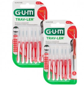 Gum 1314 Trav-Ler Promo (-50% στο 2ο προϊον) Μεσοδόντια Βουρτσάκια 0,8mm ISO 1, 2x6τεμ