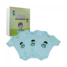 VICAN FIFIS & FOULITSA  Set 3 φορμάκια κοντομάνικα Mπλε  9-12 m SKU 5202