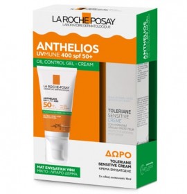 La Roche Posay Promo Anthelios UVMune 400 Oil Control Gel Cream Αντηλιακή Κρέμα Προσώπου για Ματ Αποτέλεσμα SPF50+, 50ml & Δώρο Toleriane Sensitive Cream Ενυδατική Κρέμα Προσώπου για Ευαίσθητες Επιδερμίδες, 15ml, 1σετ