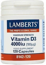 Lamberts Vitamin D3 Βιταμίνη 4000iu 120 κάψουλες