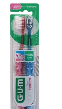 GUM Set Duo Pack Pro Sensitive Sunstar  Ultra Soft Toothbrush Οδοντόβουρτσα Μαλακή, 2 τμχ SKU 510