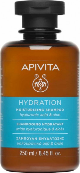 APIVITA Hydration Moisturizing Shampoo, Σαμπουάν Ενυδάτωσης με Υαλουρονικό Οξύ & Αλόη 250ml