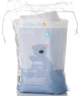 HELENVITA Baby Cleansing Pads Βρεφικοί Δίσκοι Καθαρισμού Τετράγωνοι, 50 τμχ