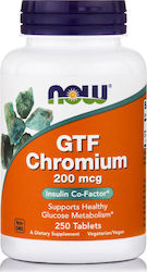 NOW GTF Chromium 200 mcg Χρωμιο  250 Tablets