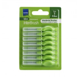 Intermed Mini Ergonomic InterBrush Μεσοδόντια Βουρτσάκια Πράσινα 0.8mm Μέγεθος 5, 8τμχ