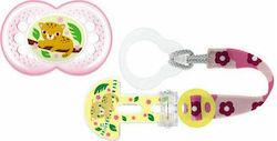 MAM Clip it and Οriginal πιπιλα και κλιπ πιπιλας 2 τμχ Ροζ SKU 319S