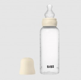 BIBS Baby Πλαστικό Μπιμπερό με Θηλή Σιλικόνη 2+m Μέτριας Ροής 270ml, Ivory  Baby SKU 50171216