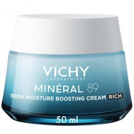 Vichy Mineral 89 100h Moisture Boosting Cream Rich Ενυδατική Κρέμα Προσώπου με Πλούσια Υφή, 50ml