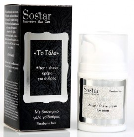 Sostar After Shave κρέμα για άνδρες με βιολογικό γάλα γαϊδούρας, 50ml