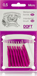 Doft Interdentals Μεσοδόντια Βουρτσάκια TRAVEL 0.5 mm Ροζ  8 τμχ