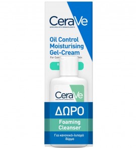CeraVe Promo Oil Control Moisturising Gel-Cream Ενυδατική Κρέμα, 52ml & Δώρο Foaming Cleanser Καθαριστικό, 20ml, 1σετ