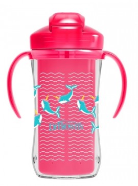 Dr Browns Insulated Straw Cup Κύπελλο Θερμός με καλαμάκι 12m+ 300ml Ροζ 1 τμχ SKU  TC 01201