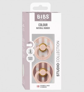 BIBS Colour studio collection Round Natural Rubber +6m, Size 2, Πιπίλες Καουτσούκ Blush Mix 2 τμχ SCU 12022104