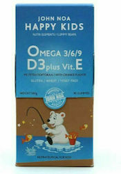 EIFRON John Noa Happy Kids Omega 3/6/9 D3 Plus Vit. E Παιδικό Συμπλήρωμα Διατροφής 3+ ετων, 90 ζελεδάκια