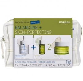 Korres Promo Pack με Smart Yoghurt Super Serum με Προβιοτικά, 15ml, Santorini Grape Velvet Λάδι Προσώπου, 15ml, Poreless Κρέμα-Gel Προσώπου για Μικτές & Λιπαρές Επιδερμίδες, 40ml & Δώρο Νεσεσέρ, 1τεμ, 1σετ