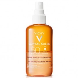 Vichy Capital Soleil Solar Protective Water Hydrating SPF50 Λαμπερό Μαύρισμα με Νερό Προστασίας από Τον Ήλιο με Β-Καροτένιο, 200ml