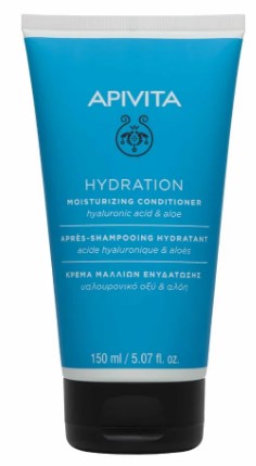 APIVITA Hydration Moisturizing Conditioner, Κρέμα Ενυδάτωσης για Όλους τους Τύπους Μαλλιών με Υαλουρονικό Οξύ & Αλόη 150ml