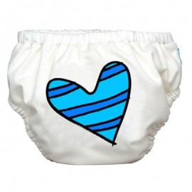 Charlie Banana  blue petit coeur on white  ΜΑΓΙΟ ΠΑΝΑ medium 1τμχ SKU6466
