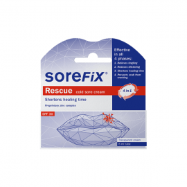 SoreFix Rescue Cold Sore Cream SPF30  Διαφανής Κρέμα για τον Επιχείλιο Έρπη 6ml