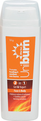 UNI PHARMA Uniburn 2 in 1 Yogurt After Sun Gel για Πρόσωπο και Σώμα με Γιαούρτι & Υαλουρονικό Οξύ 50ml