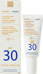 Korres Yoghurt Αδιάβροχη Αντηλιακή Κρέμα Προσώπου SPF30 με Χρώμα 40ml