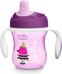 CHICCO Training Cup 6+m Εκπαιδευτικό Μπιμπερό Πλαστικό με Λαβές Φουξια  200ml