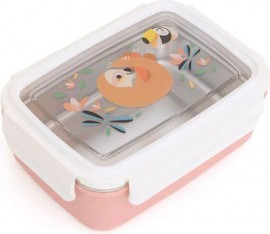Petit Monkey Bento Sloth Πλαστικό Παιδικό Δοχείο Φαγητού Ροζ